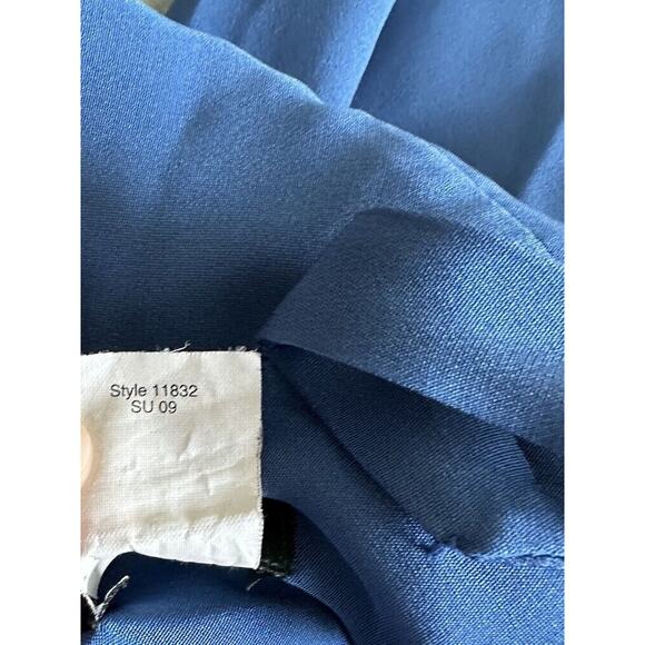 J. Crew 100% Silk Blue Cross Strap Back Midi A-Line Sun Dress 8P Style 11832 - Picture 4 of 4